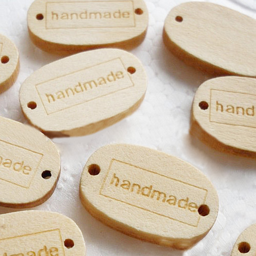 Деревянная бирка "Handmade", 12х19 мм, 1 шт