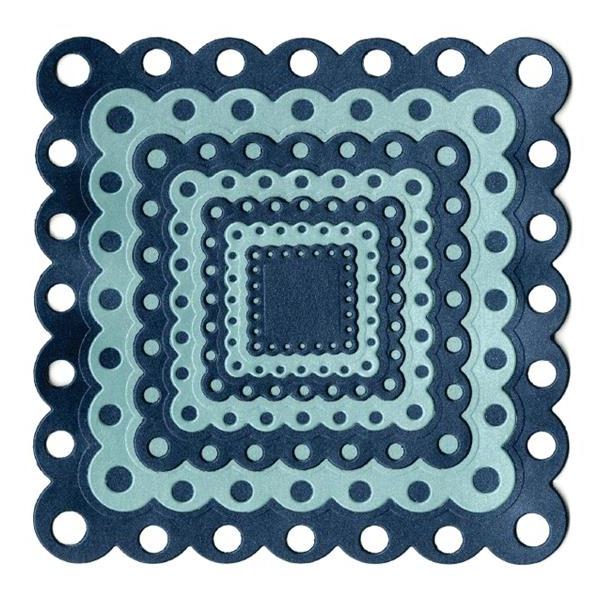 Ножі для тиснення і вирізання Eyelet Squares 7 шт від We R Memory Keepers