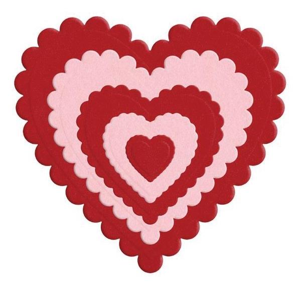 Ножі для тиснення і вирізання Scallop Hearts, 5 шт від We R Memory Keepers