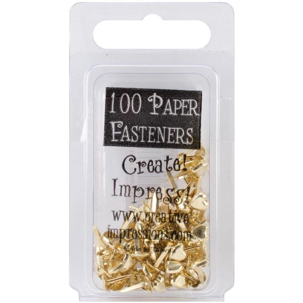 Набор брадсов Mini Gold Hearts, 100 шт от Creative Impressions