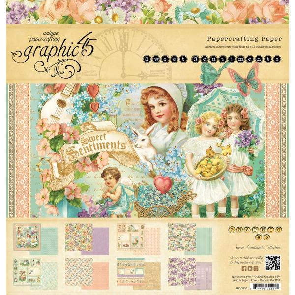Набір паперу Sweet Sentiments 8 листів 30х30 см Graphic 45