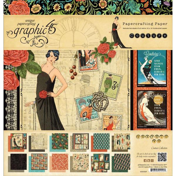 Набір паперу Couture 12 аркушів 30х30 см від Graphic 45