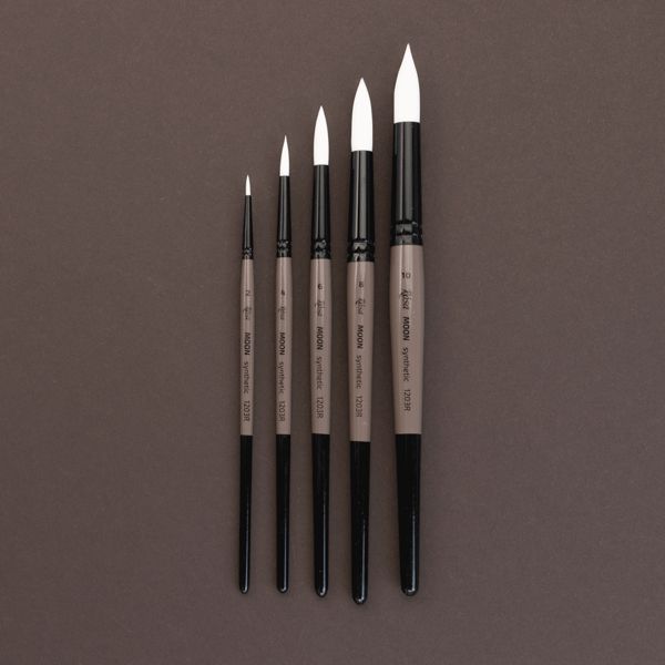 Кисть синтетика круглая, MOON 1203R, №1, к.р. ROSA