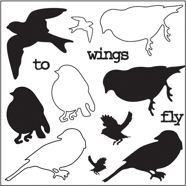 Набор акриловых штампов Wings To Fly Birds, Maya Road