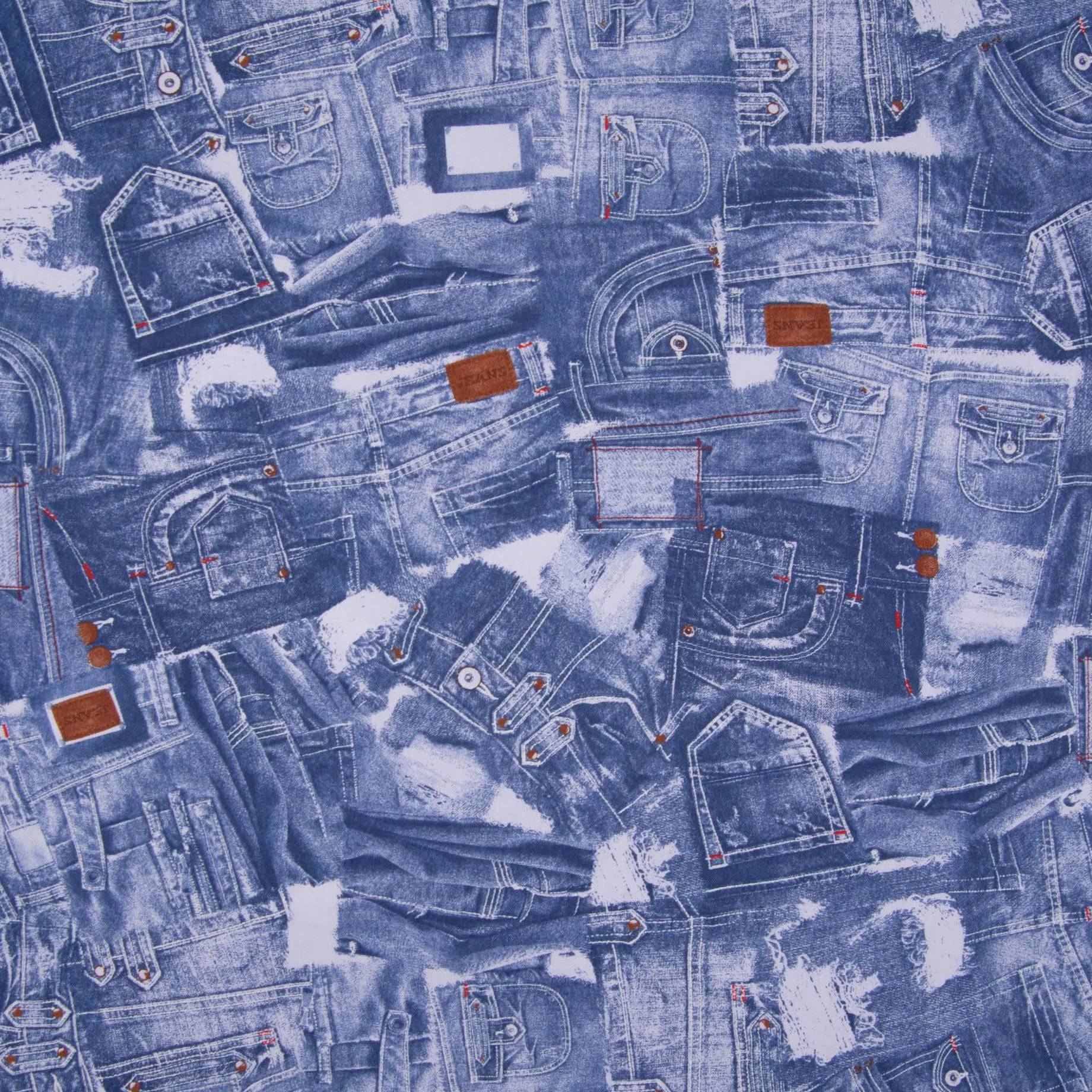 Декоративная ткань, Аризона Джинс, хлопок 100%, 204г/м, синий, 50x70 см