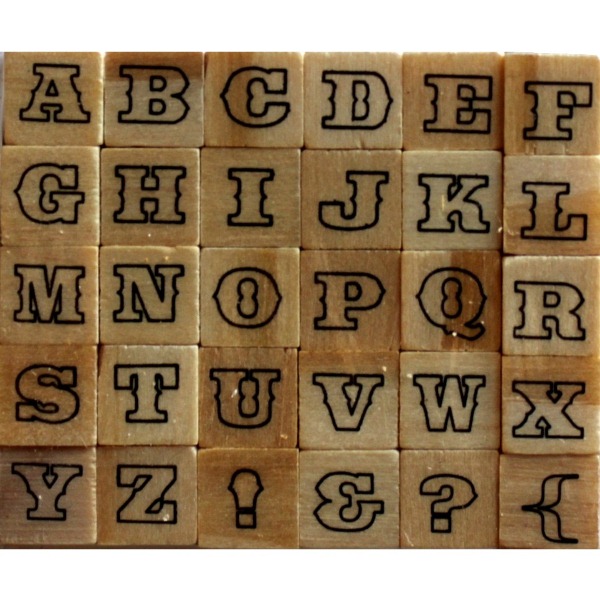 Набір гумових штампів Alphabet 12, Dovecraft