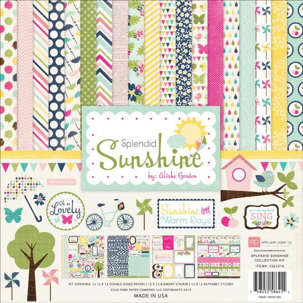 Набор бумаги Splendid Sunshine, 30х30 см, 12 листов + наклейки от Echo Park