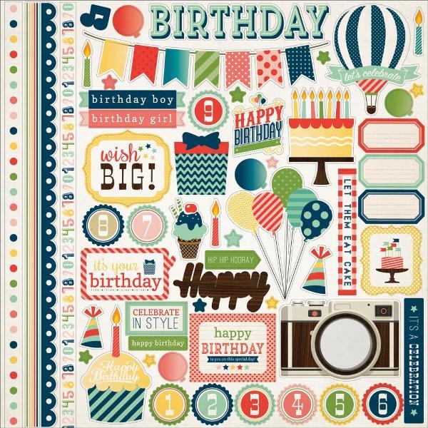 Лист з наклейками It's A Celebration, 30х30 см від Carta Bella