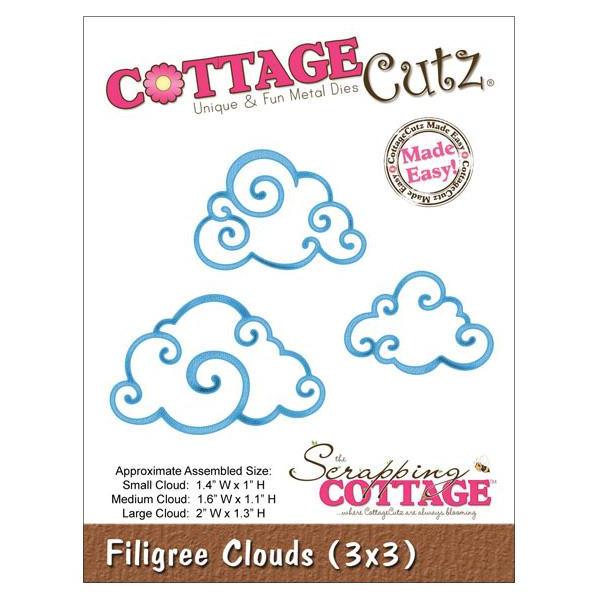 Ножі для вирізання Filigree Clouds, 3 шт від CottageCutz