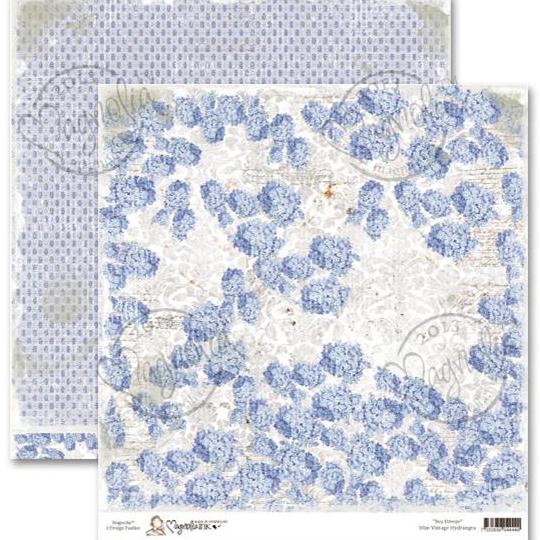 Двосторонній папір Vintage Blue Hydrangea, 30х30 см від Magnolia