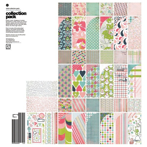 Набор бумаги и стикеров для скрапбукинга Olivia - Collection Pack 30х30 см от BasicGrey