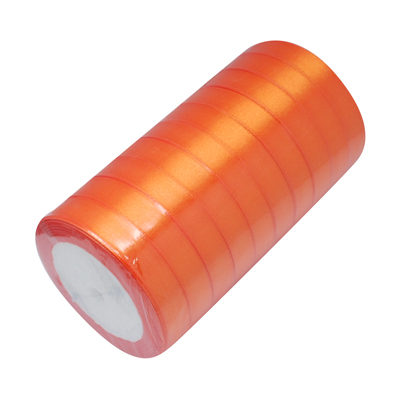 Атласная ленточка оранжевого цвета, ширина 16 мм, длина 90 см