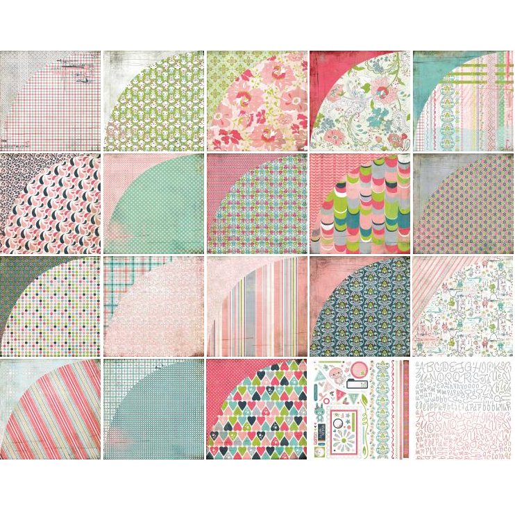 Набор бумаги и стикеров для скрапбукинга Olivia - Collection Pack 30х30 см от BasicGrey