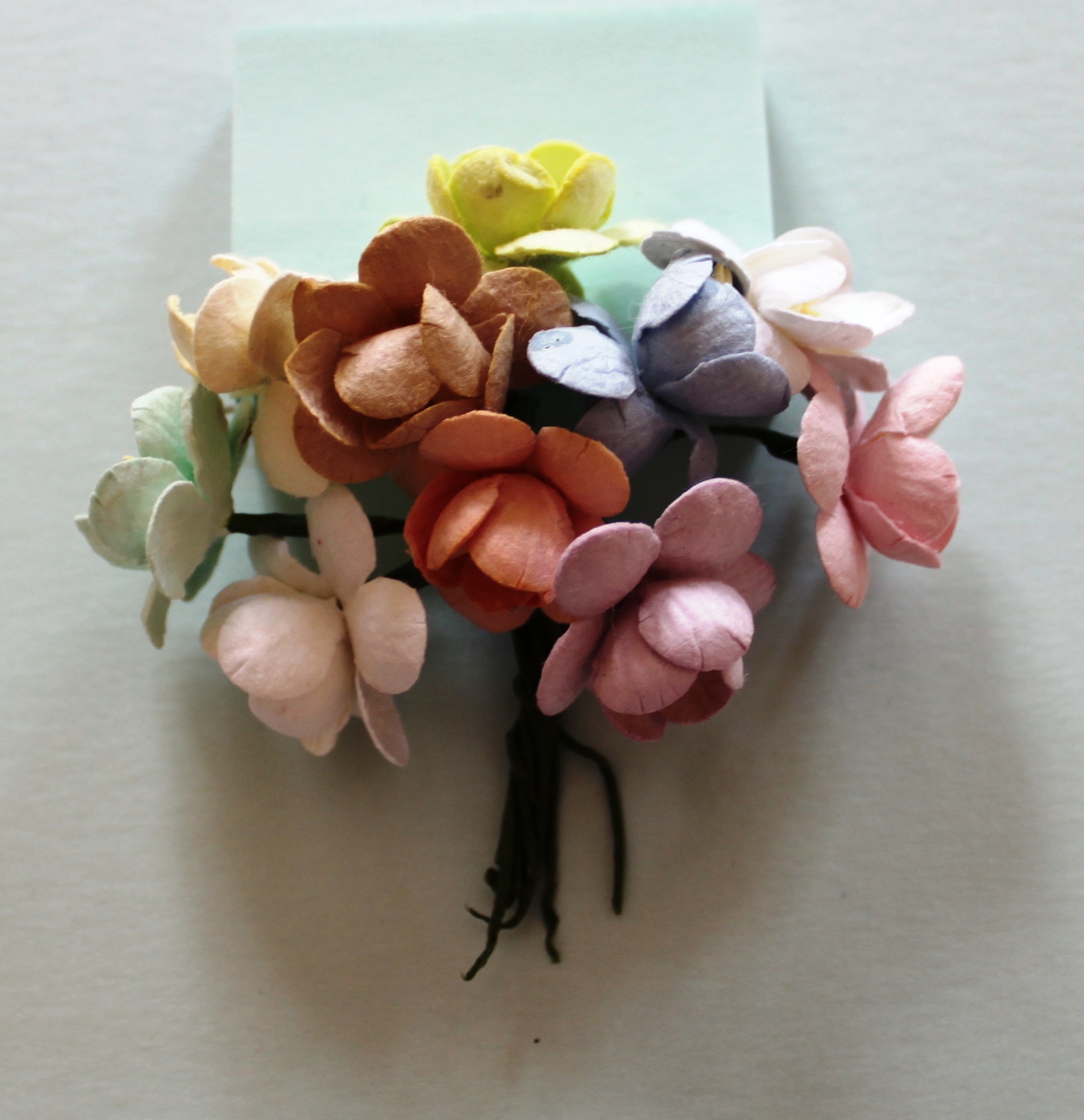 Набор  декоративных цветков вишни в разных тонах пастельного цвета 10 шт.