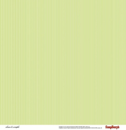 Двусторонняя бумага Симпл Горошек и полоски зеленые 30,5х30,5 см от ScrapBerry's