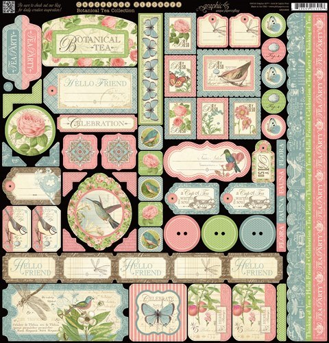 Набор наклеек Botanical Tea 30х30 см, Graphic 45