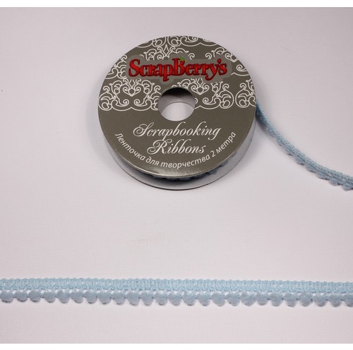 Лента с помпонами голубая, 1 см., 2 м. от Scrapberry's