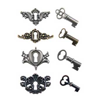 Набор замочных скважин и ключиков Locket Keys от Tim Holtz