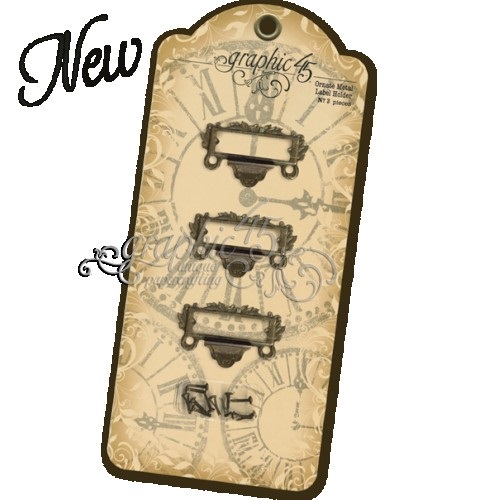 Набор металлических украшений Ornate Metal Label Holder, 3 шт от Graphic 45