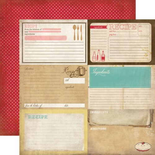 Двосторонній папір Recipe Cards 30х30 см від Carta Bella