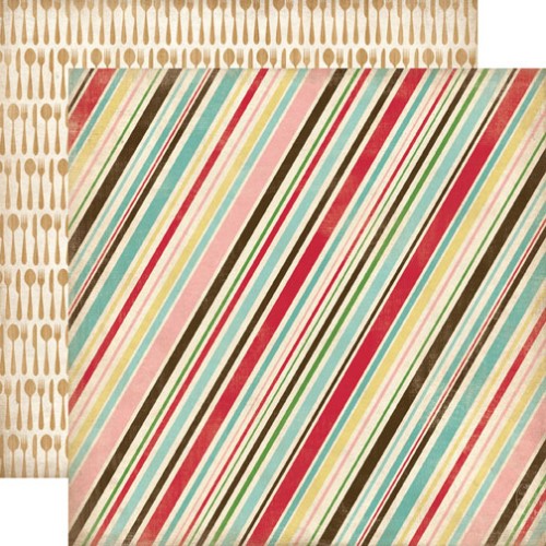 Двосторонній папір Baking Stripe 30х30 см від Carta Bella