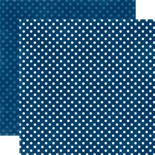 Двусторонняя бумага Navy Small Dots 30х30 см от Echo Park
