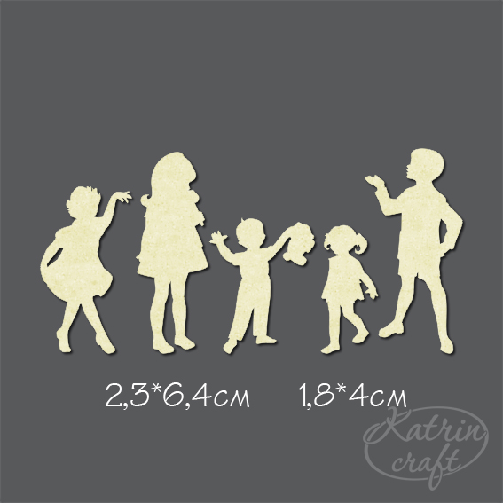 Чіпборд Група дітей 1,8x4см до 2,3x6,4см 5 елементів від Katrin Craft