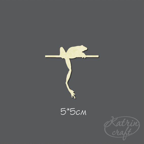 Чипборд Лягушка на отдыхе маленькая 5x5 см от Katrin Craft