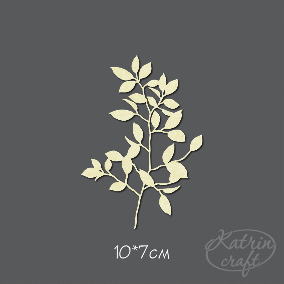 Чіпборд Гілка пишна маленька від 10x7см Katrin Craft
