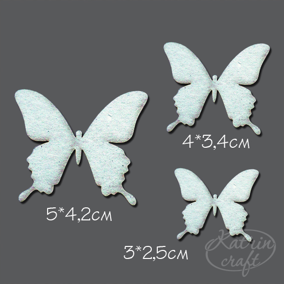 Чіпборд Метелики №4 5см, 4см і 3 см 3 ел.от Katrin Craft