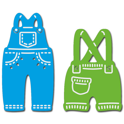 Ножі Boy's Outfit, 2 шт, розмір 3.2х6.0, 3.6х5.0см від Crafty Ann