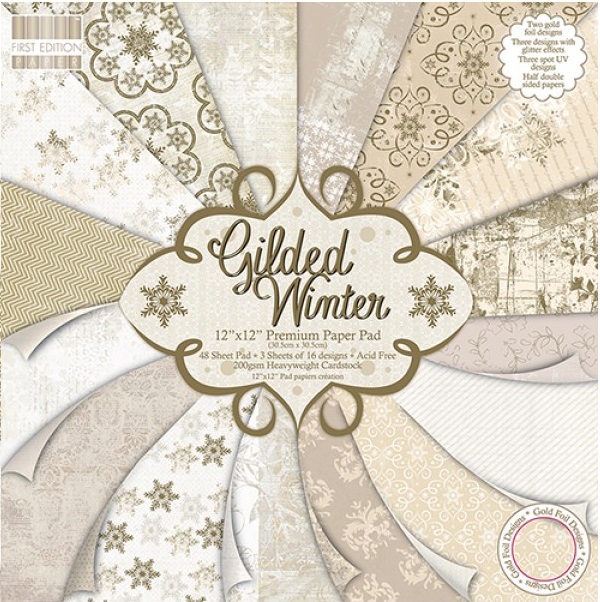 Набор бумаги Gilded Winter 30x30 см, 16 листов, First Edition