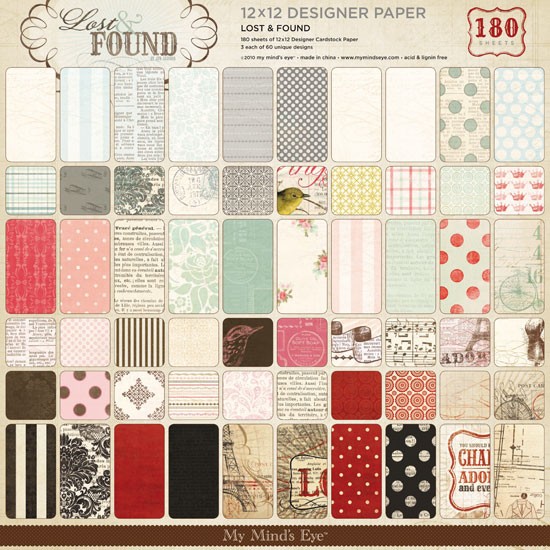 Набор бумаги Lost & Found 30x30 см, 60 листов от My Mind's Eye
