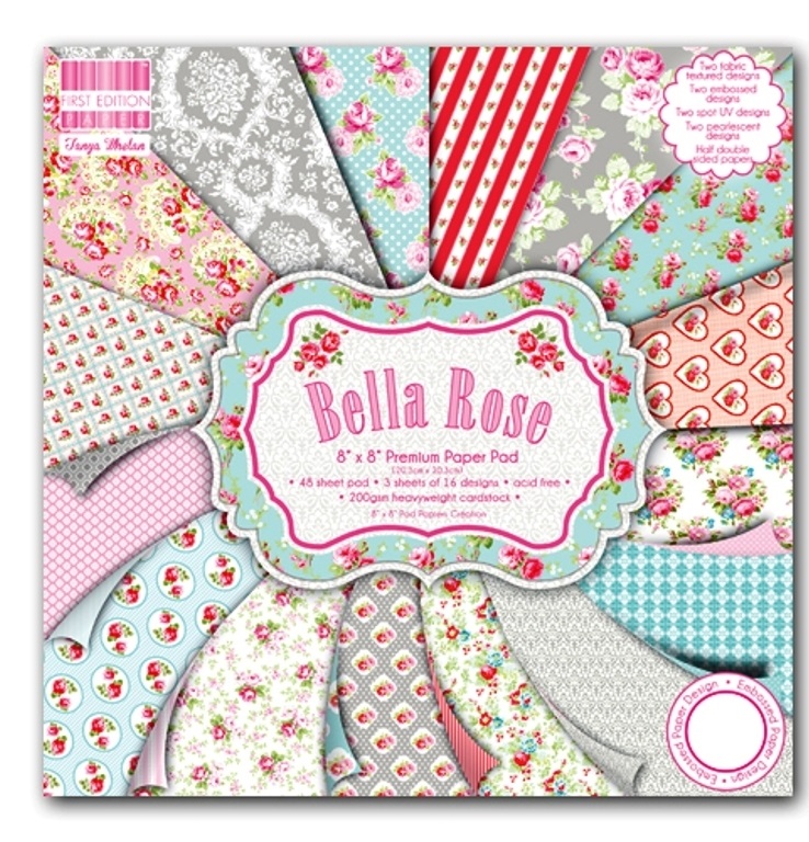 Набір паперу Bella Rose 20x20 см, 16 аркушів First Edition