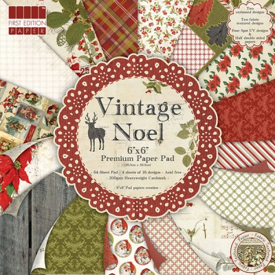 Набор бумаги Vintage Noel 15x15 см,  16 листов от First Edition