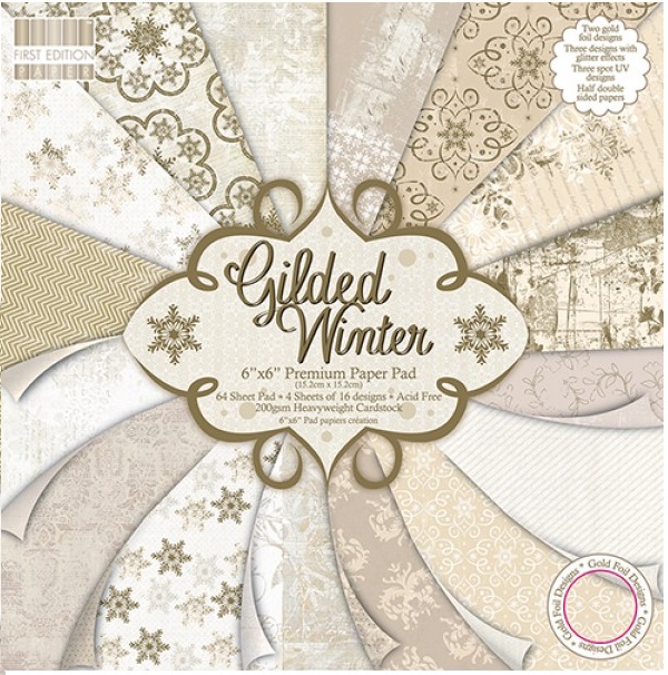 Набір паперу Gilded Winter 15x15 см, 16 аркушів First Edition