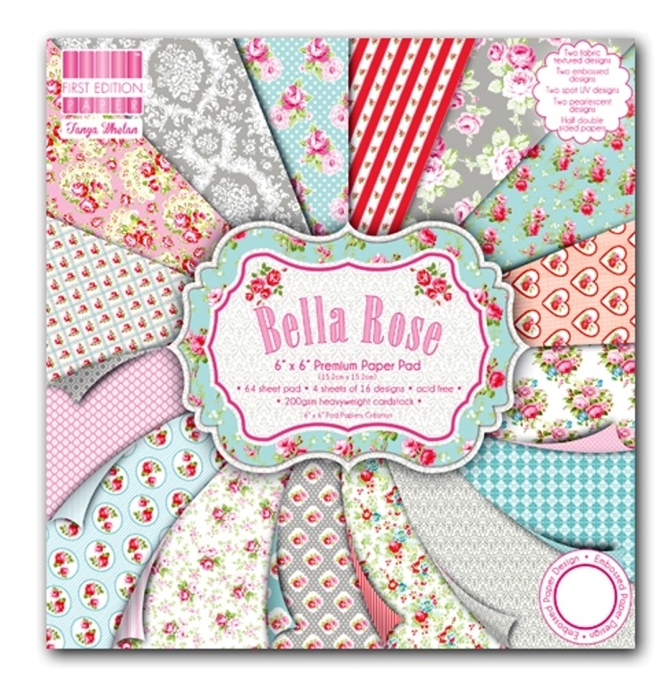 Набір паперу Bella Rose 15x15 см, 16 аркушів від First Edition