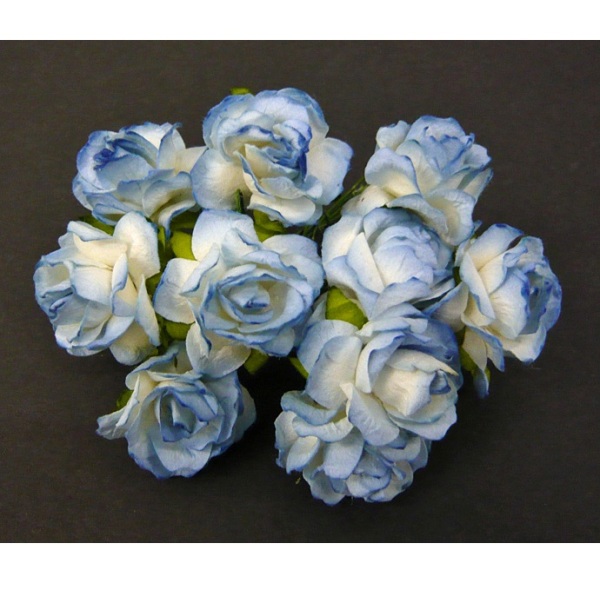 Дикие розочки, набор из 5 цветочков голубого цвета, 30 мм