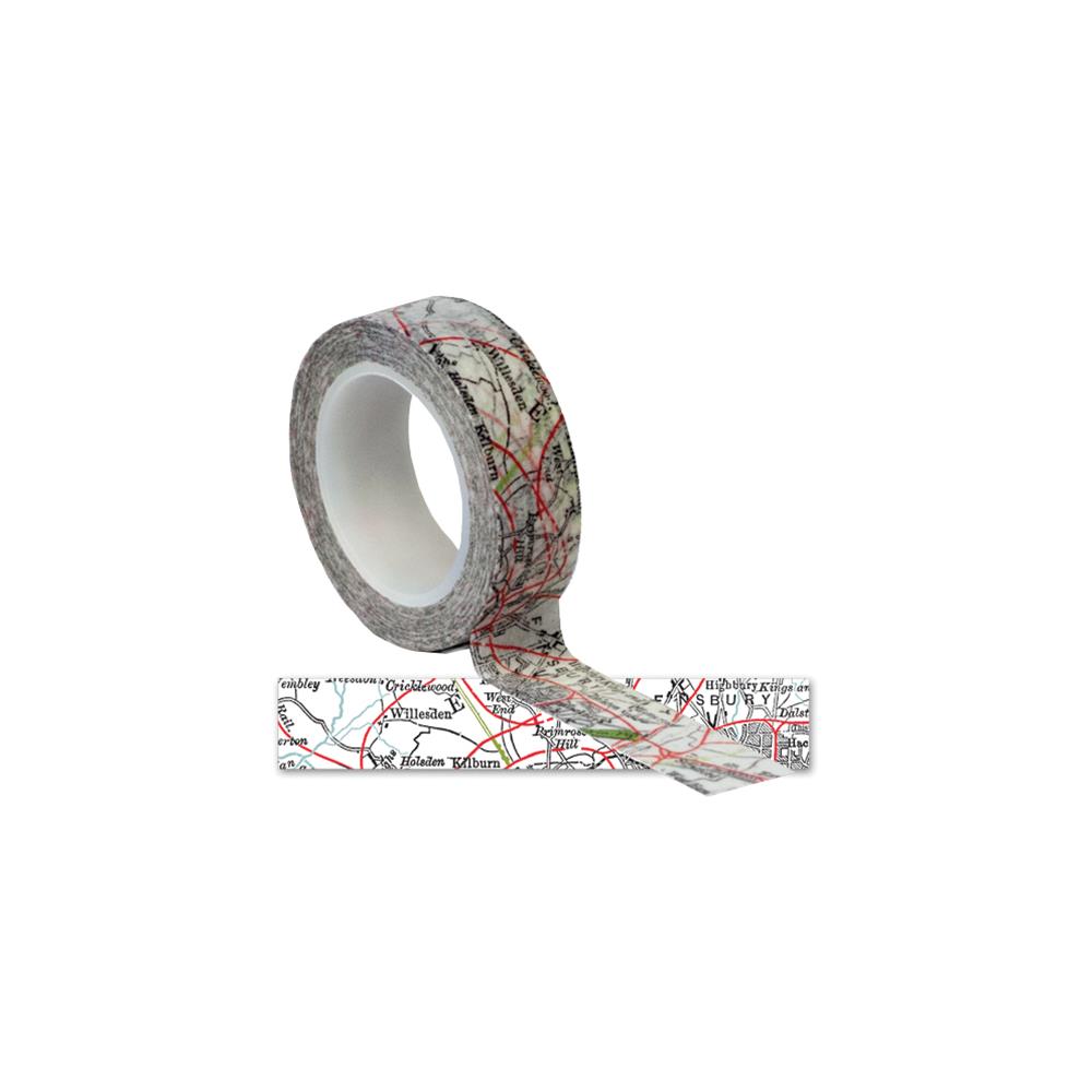 Паперовий скотч Map - Travel Trendy Tape 9 м, 15 мм від Queen and Co
