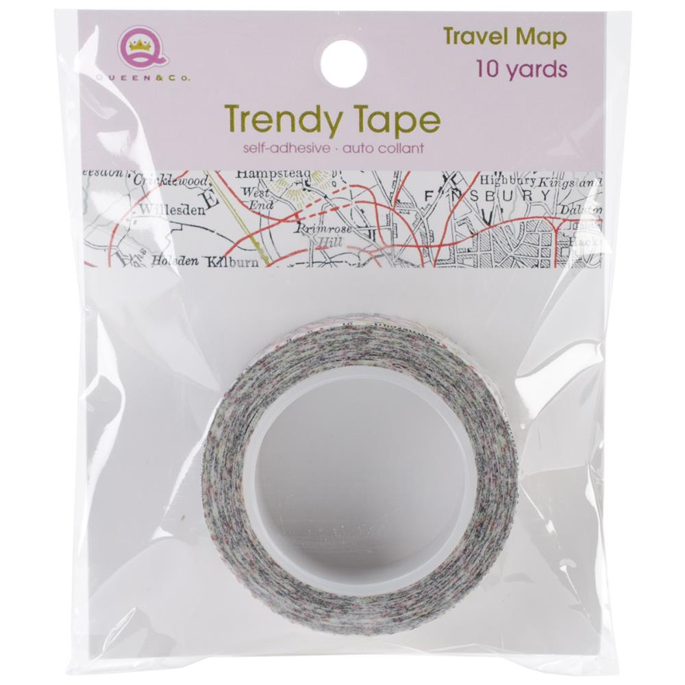 Паперовий скотч Map - Travel Trendy Tape 9 м, 15 мм від Queen and Co