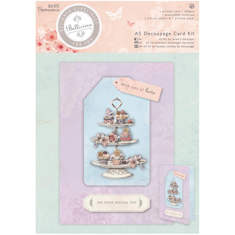 Набор для создания открыток Bellisima A5 Decoupage Card Kit Cupcake от Papermania