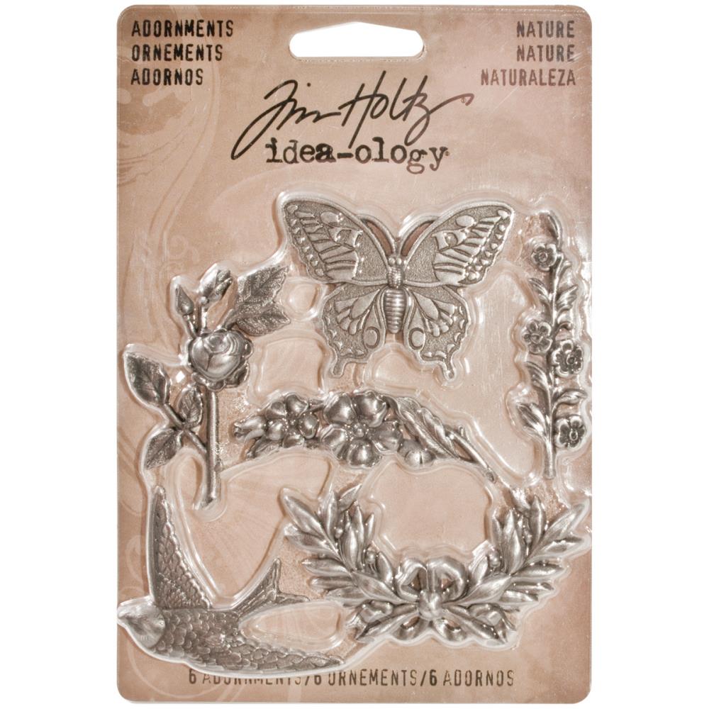 Набір металевих прикрас Metal Adornment: Nature 6 шт. від Tim Holtz