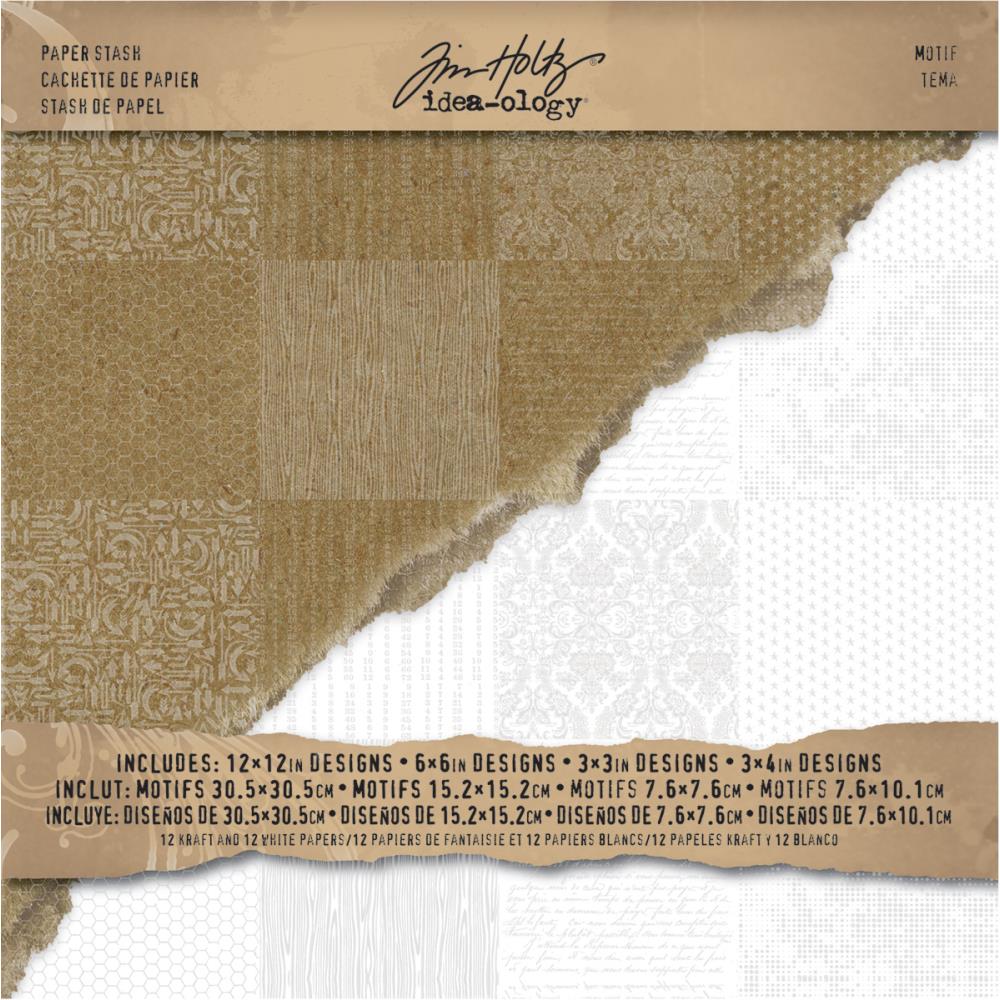 Набір двостороннього паперу Kraft & White - Resist 30х30 см 24лістa від Tim Holt