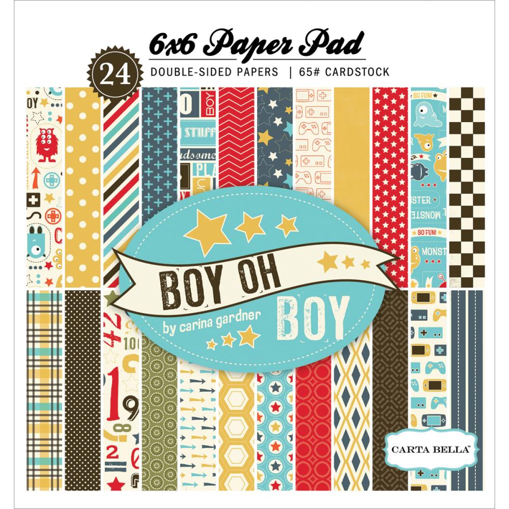 Набір паперу Boy Oh Boy 15х15 см, 12 аркушів від Carta Bella