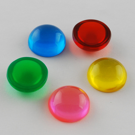 Набор разноцветных пластиковых полукруглых прозрачных украшений, 9 мм, 10 шт.