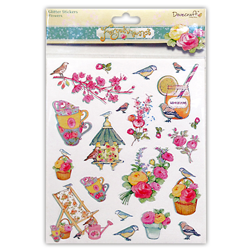 Наклейки з блискітками Forget Me Not - Flowers А4, Dovecraft