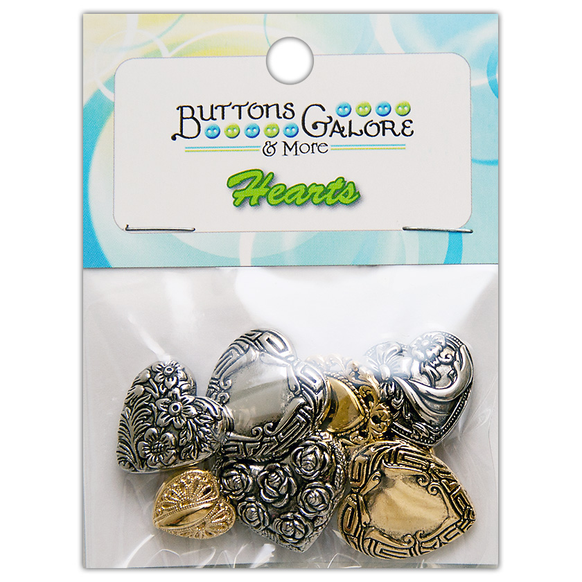 Набор пуговиц Assorted Fancy Hearts, Buttons Galore