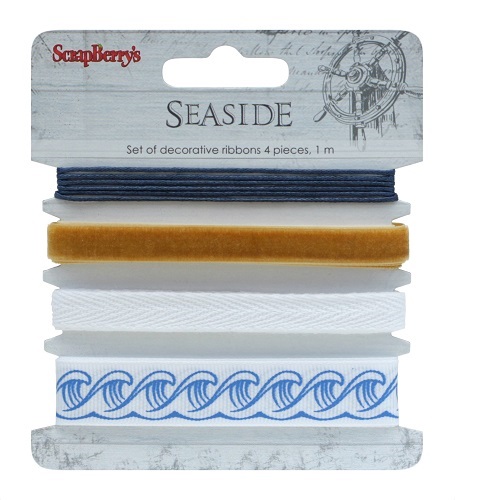 Набір декоративних стрічок Море, 4 шт, по 1 м. Від Scrapberry's