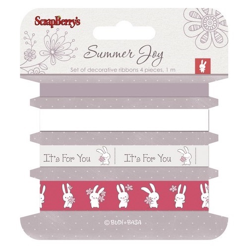 Набір декоративних стрічок Літня радість, 4 шт, по 1 м. Від Scrapberry's