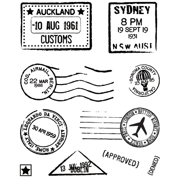 Акрилові штампи Wander - Bitsy Stamps - Air Mail, BasicGrey